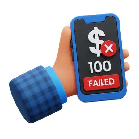 Failed Payment Mobile  3D Icon