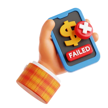 Failed Payment Mobile  3D Icon