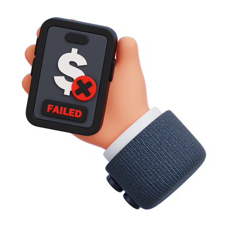 Failed Payment Mobile  3D Icon