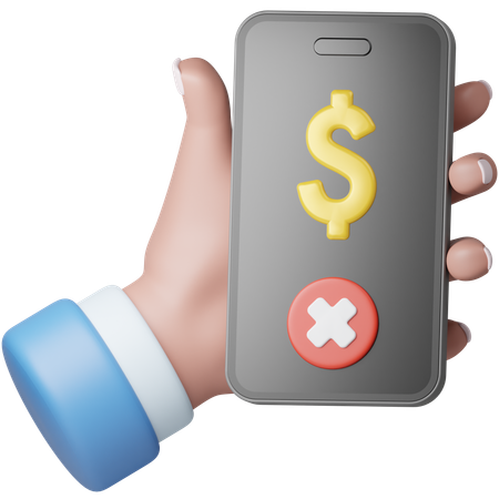 Failed Payment Mobile  3D Icon