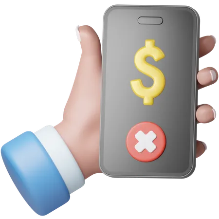 Failed Payment Mobile  3D Icon