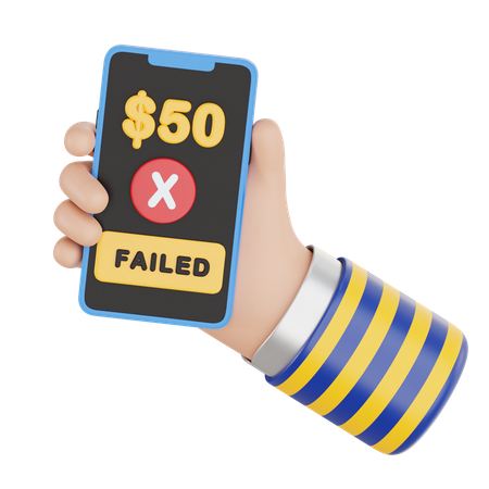 Failed Payment Mobile  3D Icon
