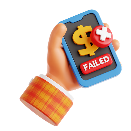 Failed Payment Mobile  3D Icon