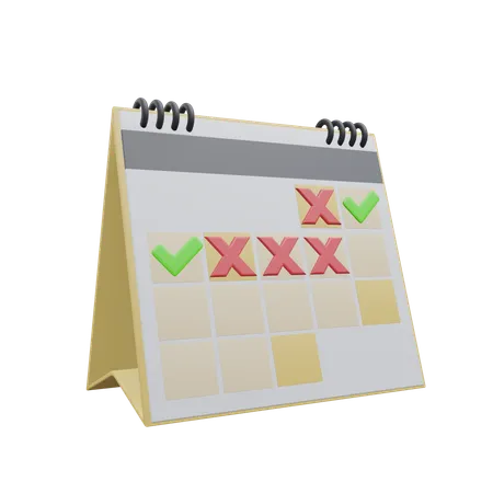 Failed Schedule Office 3 D Icon Illustration With Transparent Background 3D Icon