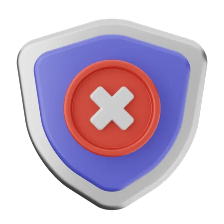 Failed Shield Protection  3D Icon