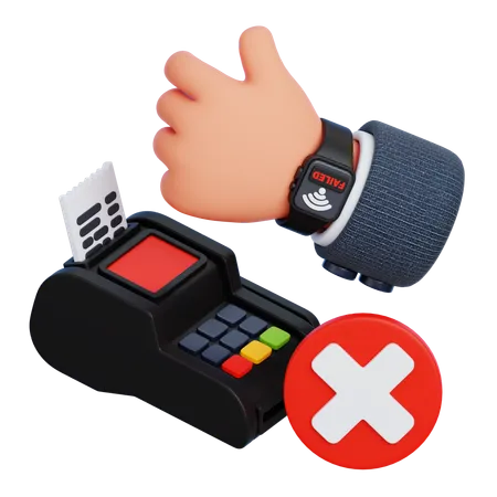 Failed Smartwatch Payment  3D Icon