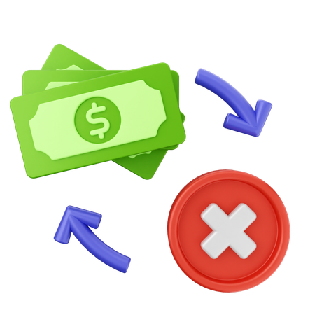 Failed Transaction Money  3D Icon