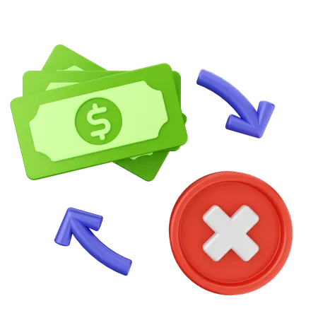 Failed Transaction Money  3D Icon