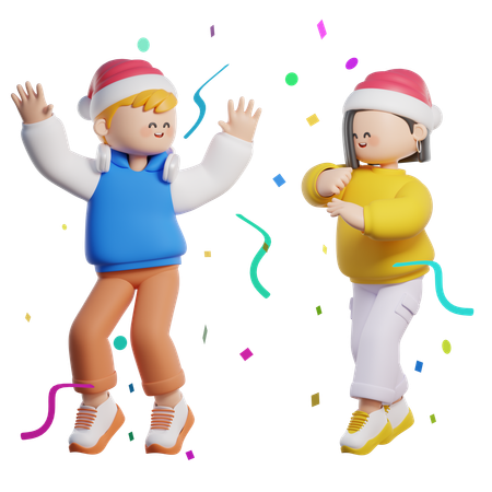 Faire la danse des confettis  3D Illustration