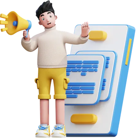 Faire du travail de marketing  3D Illustration