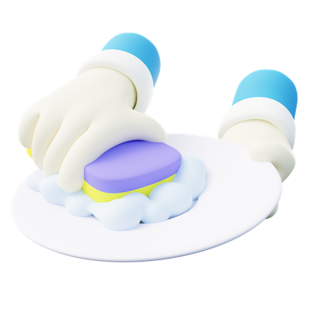 Main faisant la vaisselle  3D Icon