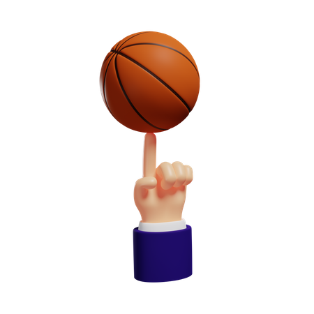 Faire tourner le basket sur un doigt  3D Illustration