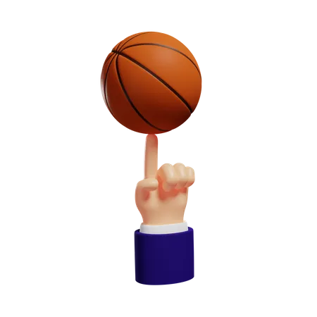 Faire tourner le basket sur un doigt  3D Illustration