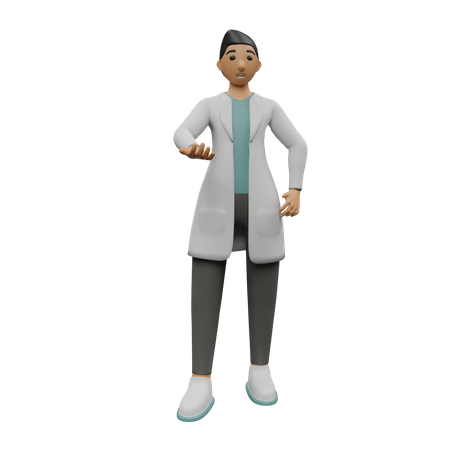 Faire en sorte que le médecin soit debout tout en montrant la main  3D Icon