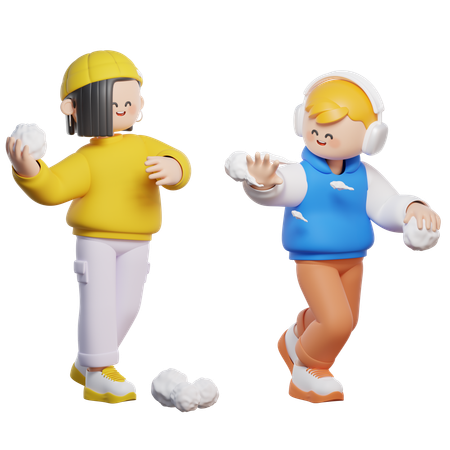Faire une bataille de neige  3D Icon