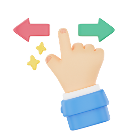 Faites glisser votre doigt vers la droite ou vers la gauche  3D Icon