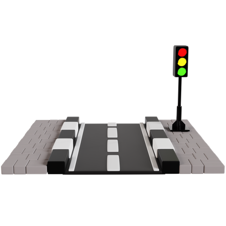 Faixa de pedestres com semáforo  3D Icon