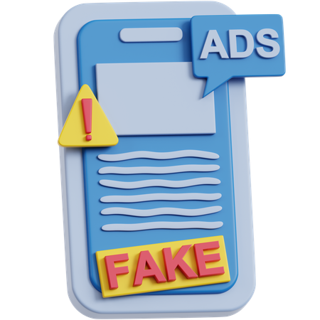 Fake Ad on Phone  3D Icon