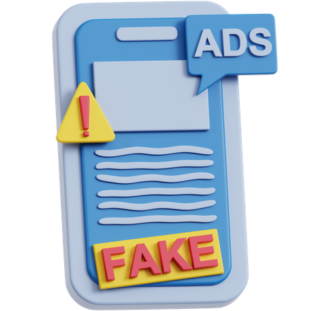 Fake Ad on Phone  3D Icon