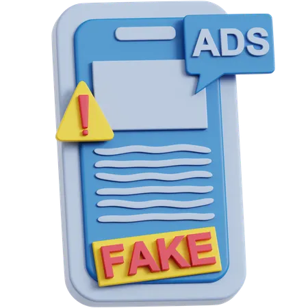 Fake Ad on Phone  3D Icon