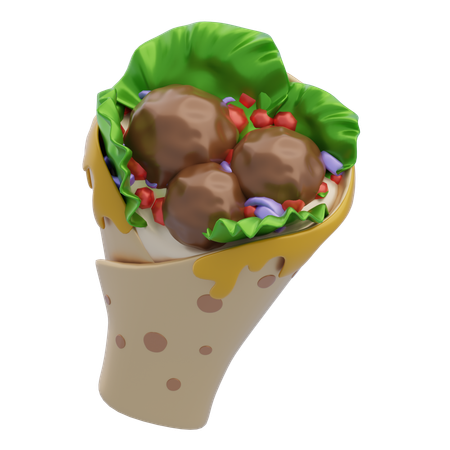 Falafel Wrap  3D Icon