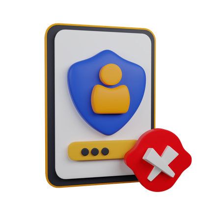 Falha de login  3D Icon