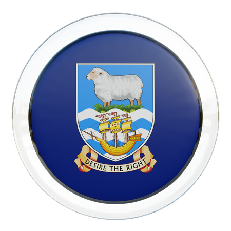 Falkland Islands Flag Glass  3D Icon