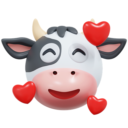 Fall In Love Cow  3D Icon