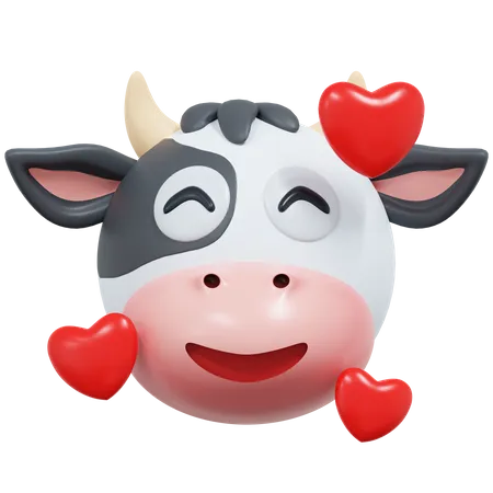 Fall In Love Cow  3D Icon