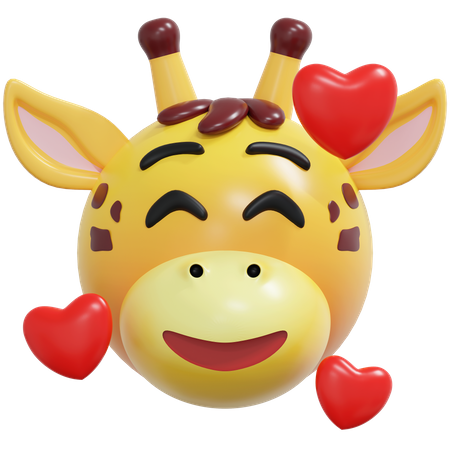 Fall In Love Giraffe Emoticon  3D Icon