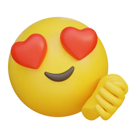 Fall In Love Heart Eyes Face And Clasped Hands Emoji  3D Icon