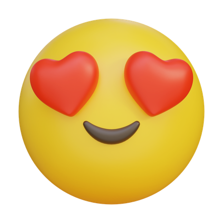 Fall In Love Heart Eyes Face Emoji  3D Icon