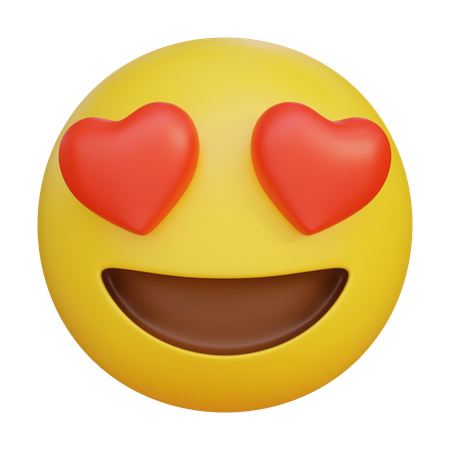 Fall In Love Heart Eyes Face Emoji  3D Icon
