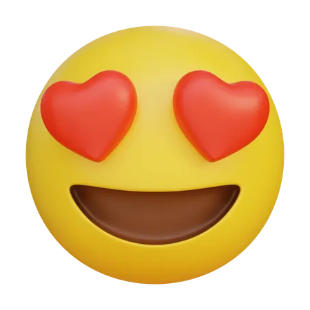 Fall In Love Heart Eyes Face Emoji  3D Icon