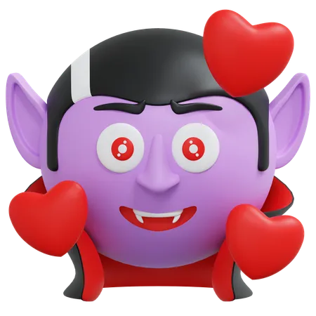 Fall In Love Vampire Emoticon 3 D Icon Illustration 3D Icon