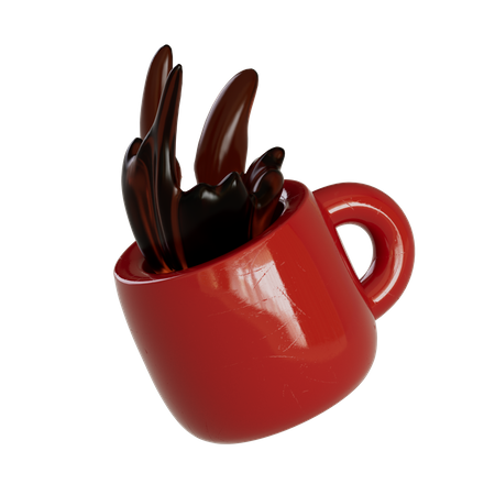 Fallender Kaffee  3D Illustration