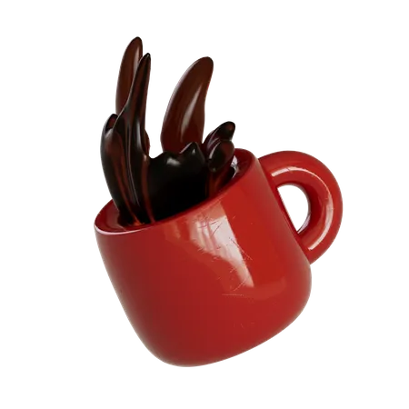 Fallender Kaffee  3D Illustration