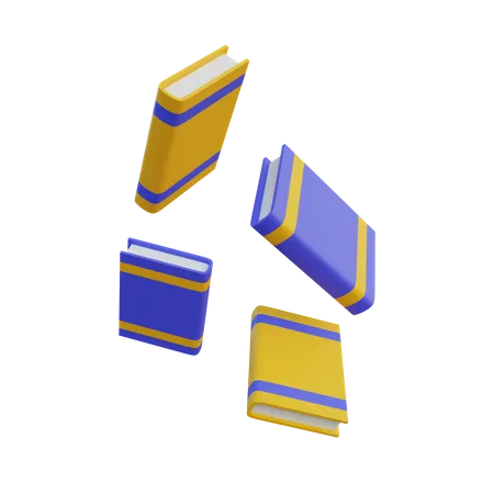 Falling Books  3D Icon