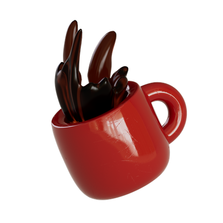 Falling Coffee 3D Illustration