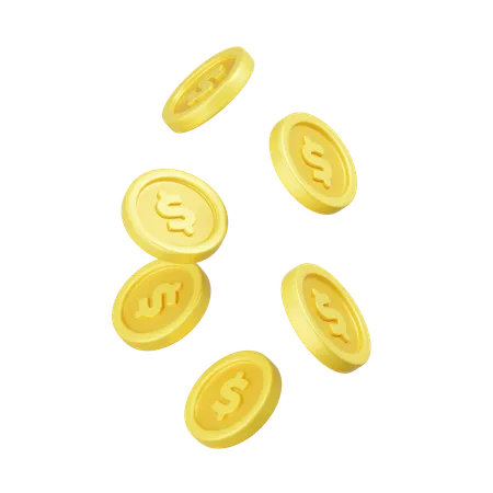 Falling Coins  3D Icon