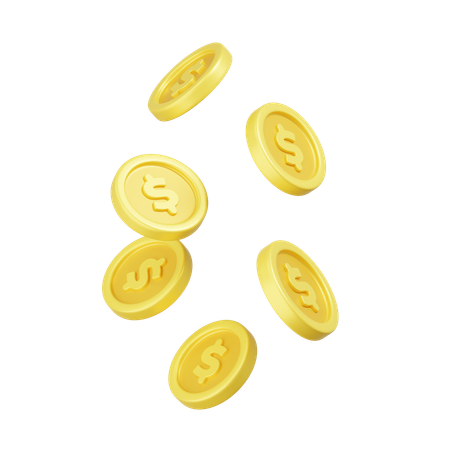 Falling Coins  3D Icon