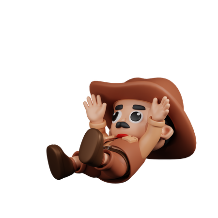 Falling Cowboy  3D Icon