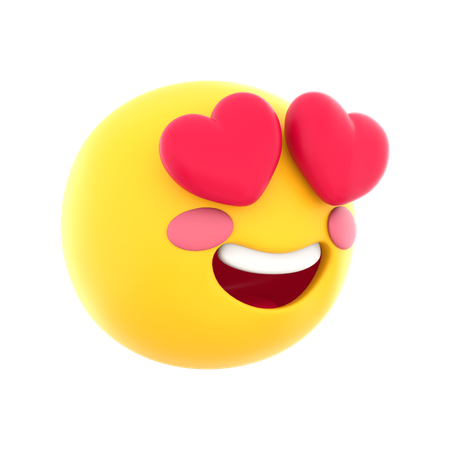 Falling In Love Emoji  3D Icon