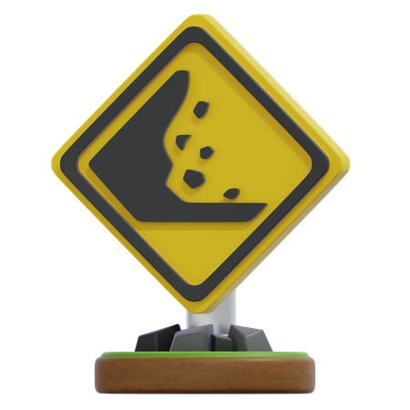 FALLING ROCK SIGN  3D Icon