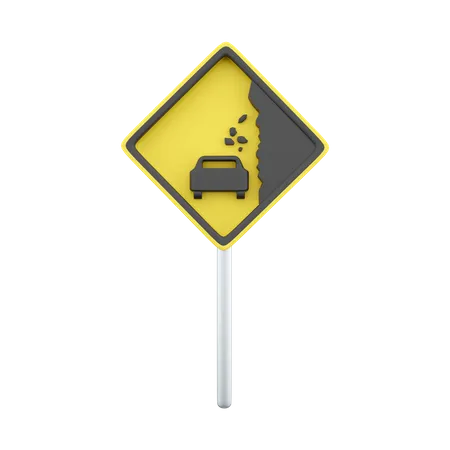 Falling Rocks Sign  3D Icon