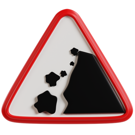 Falling Rocks Traffic Sign  3D Icon