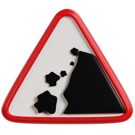 Falling Rocks Traffic Sign  3D Icon