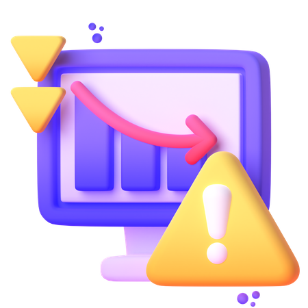 Falling Share Market 3D Icon