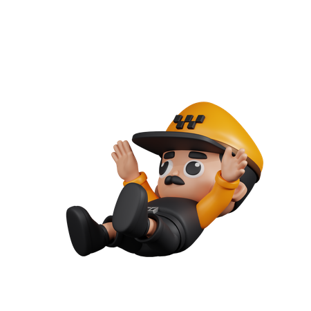 Falling Taxi Driver  3D Icon