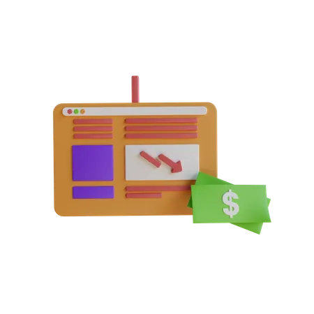 Fallling Money Persentation  3D Icon